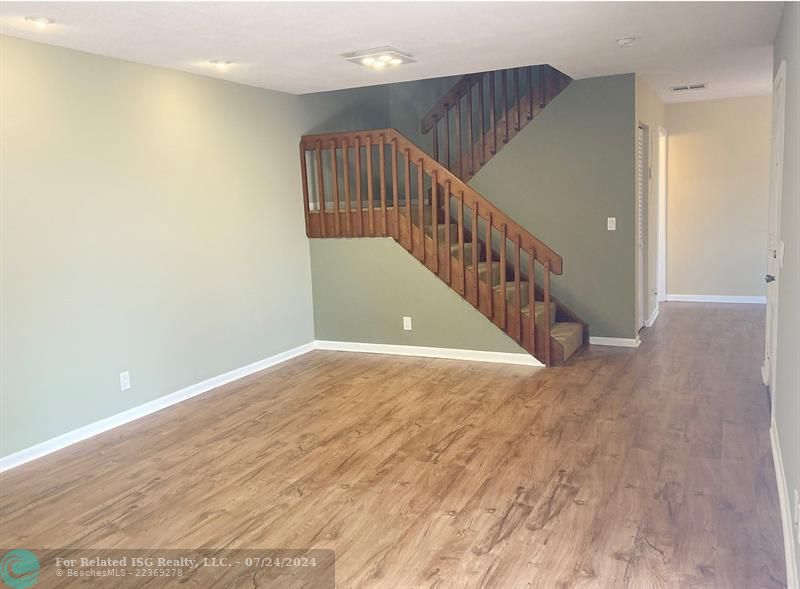 All vinyl flooring on main floor