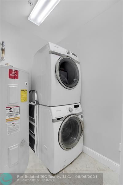 washer and dryer inside the unit