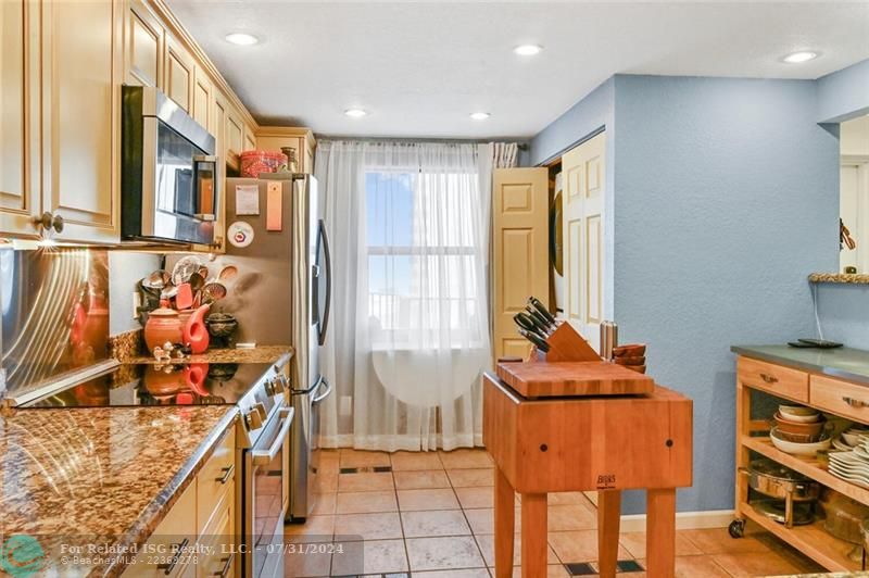 Kitchen facing front window