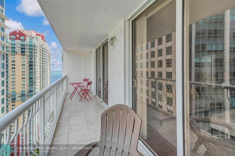 Balcony with view looking at Biscayne Bay