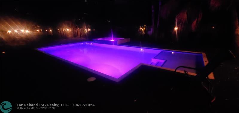 Night shots of pool