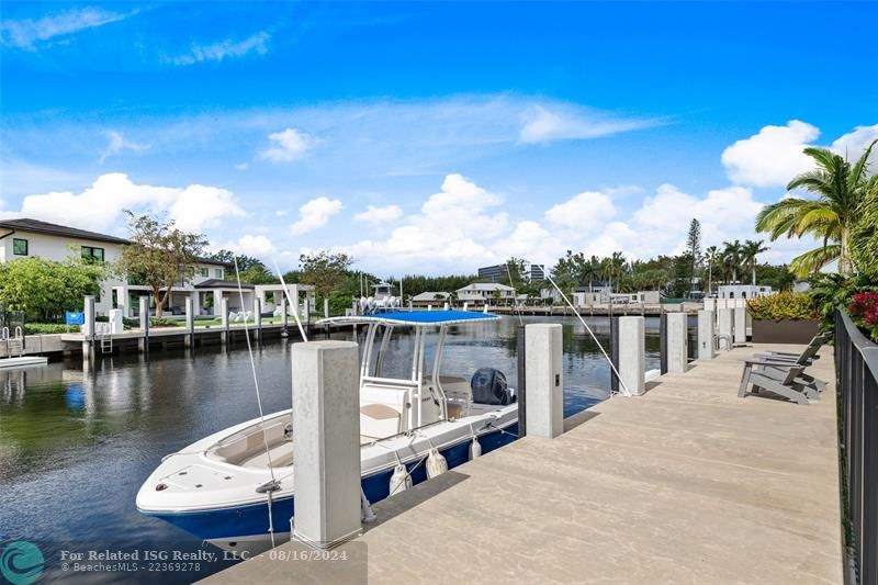 8 Ft Wide Concrete Dock with Water & Power