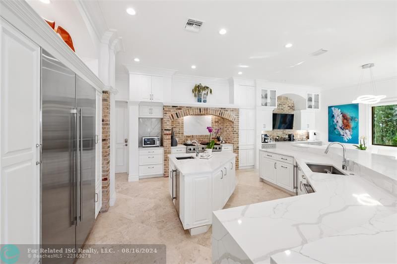 Island Kitchen with Two Sinks