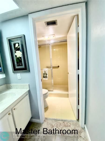 Spacious Walk in Shower and Vanity Area!