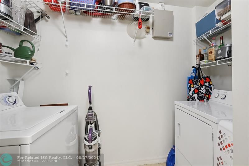 Washer dryer inside the unit