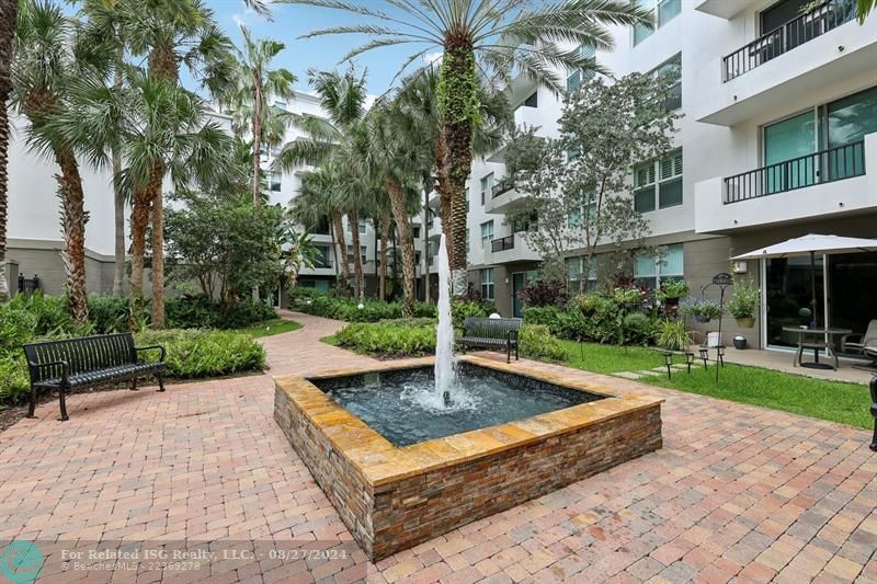 courtyard behind the unit