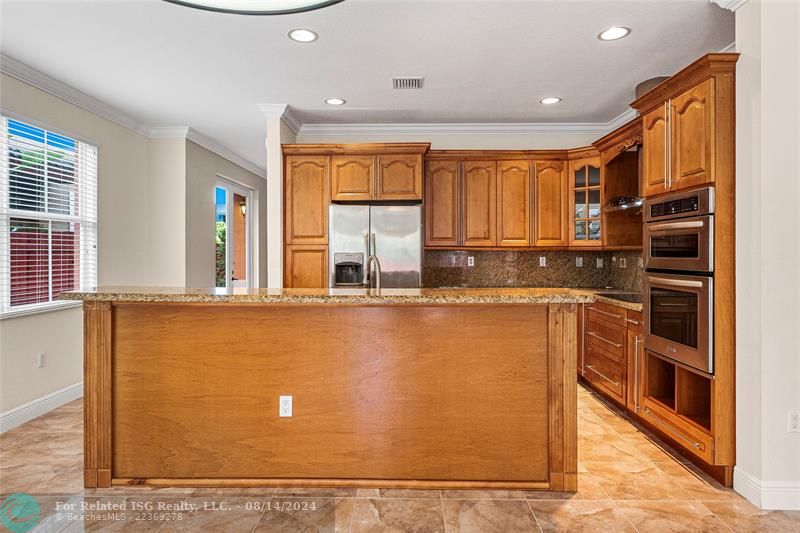 Kitchen Island with room to spread out.