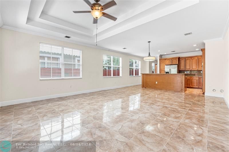 Living/Dining area from yard doors.