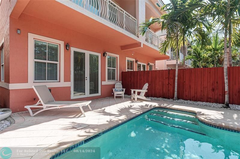 Private pool and patio.