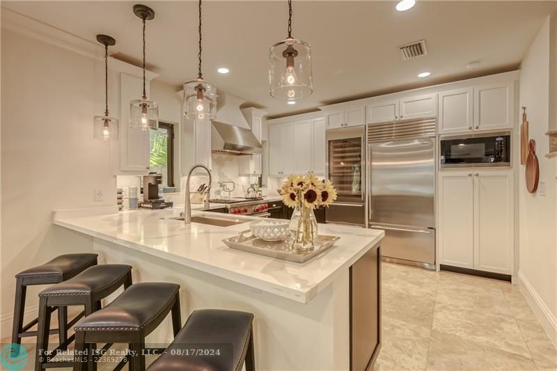 Gorgeous kitchen with Elegant Light Fixtures