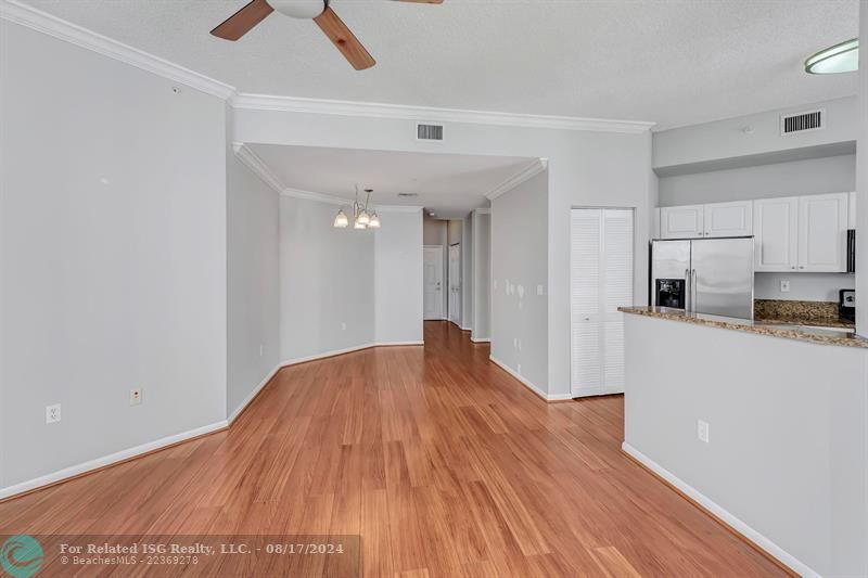 View to door from dining area