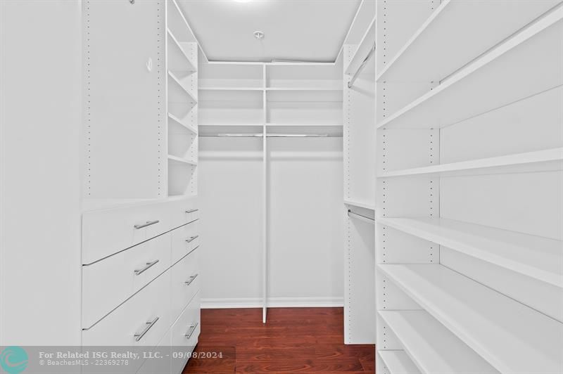 Custom closet in Primary Bedroom