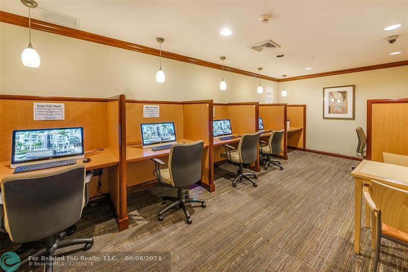 Business Center with high-speed internet, copier/scanner.