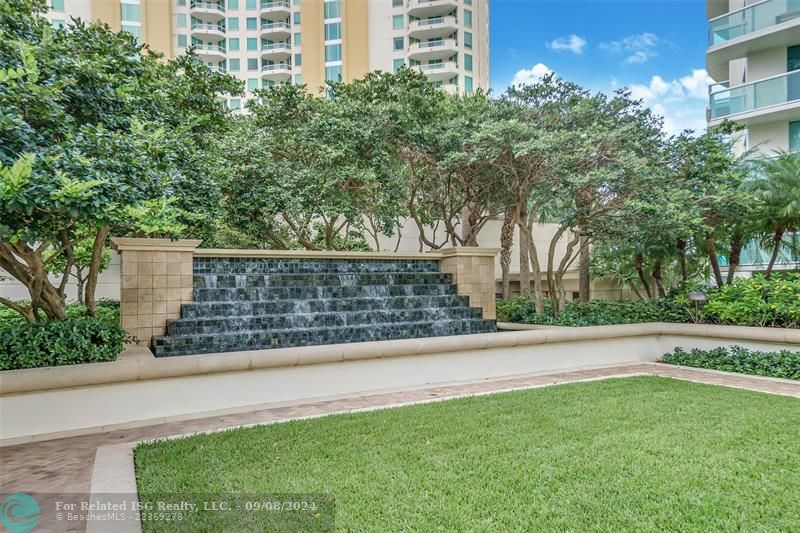 Gardens on Pool Deck with beautfiul waterfall