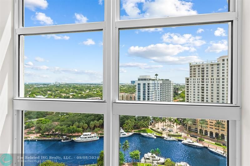 Fabulous views of the river, ocean, city and Intracoastal from the Primary Bedroom. Floor to ceiling windows in  every room!