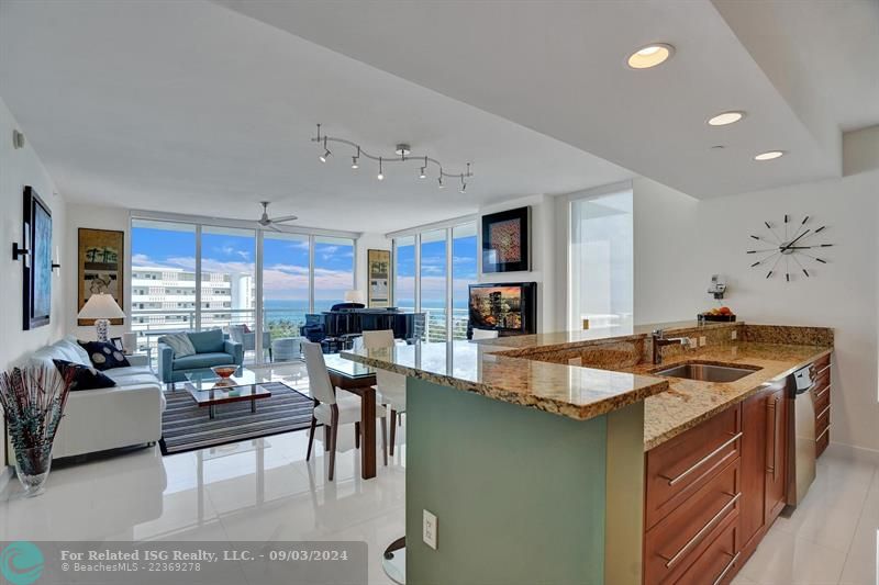 Open Kitchen w/Ocean views