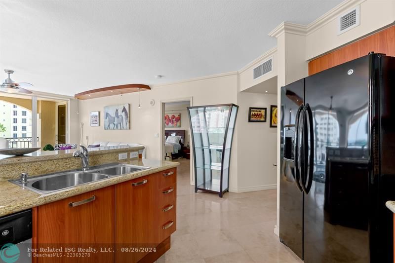 Kitchen, Living Room and Dining area