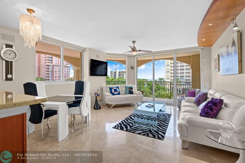 Kitchen, Living Room and Dining area