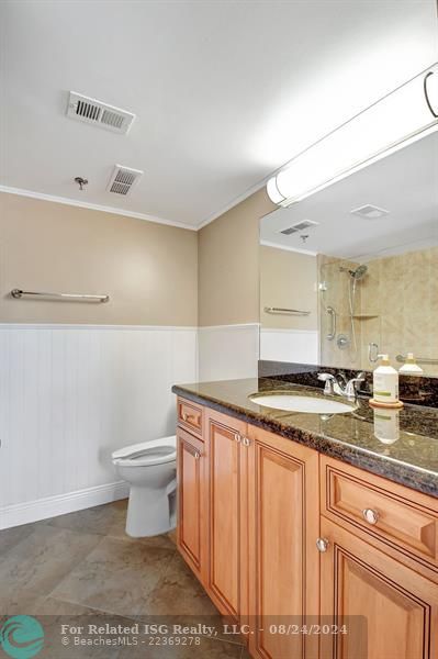 Wainscoting in Guest Bath!