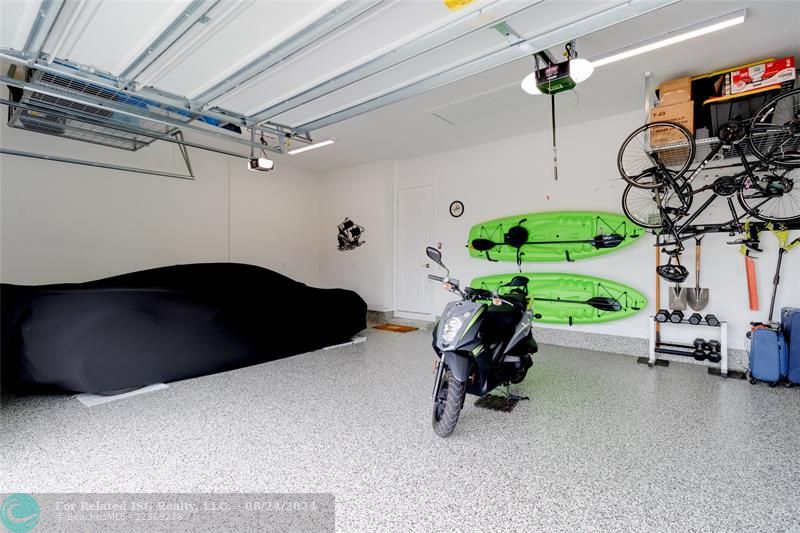 Epoxy floors in garage + ample storage