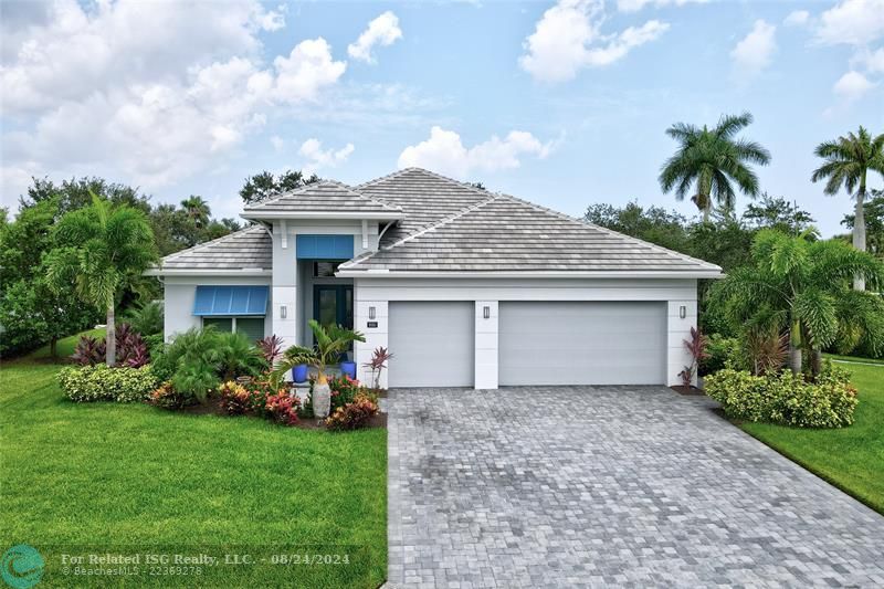 Paver driveway & 3 car garage