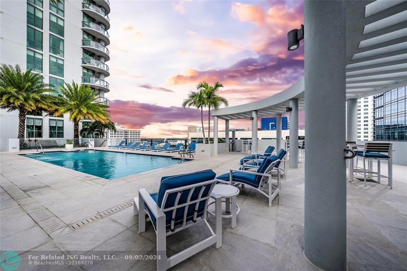 Stunning rooftop pool + cabanas + 360 views