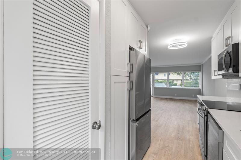 New AC unit within closet in the kitchen