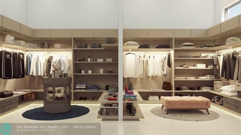 His and Hers Master walk in closets