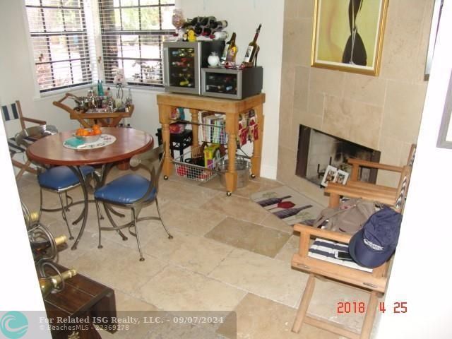 Front room with fireplace