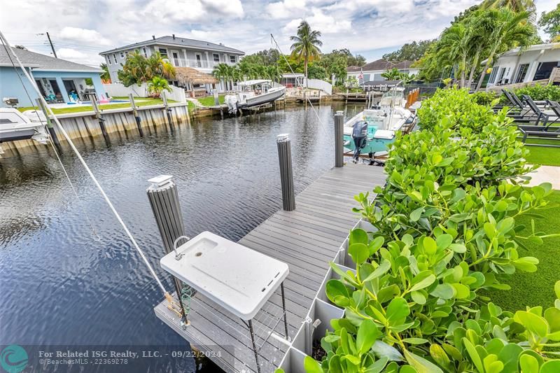 Dock with boat lift 80 ft waterfront