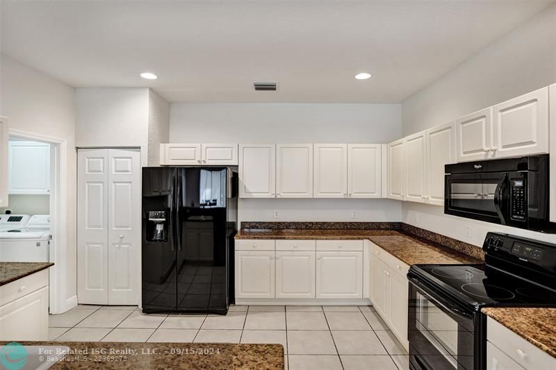 A very functional kitchen with plenty of storage.