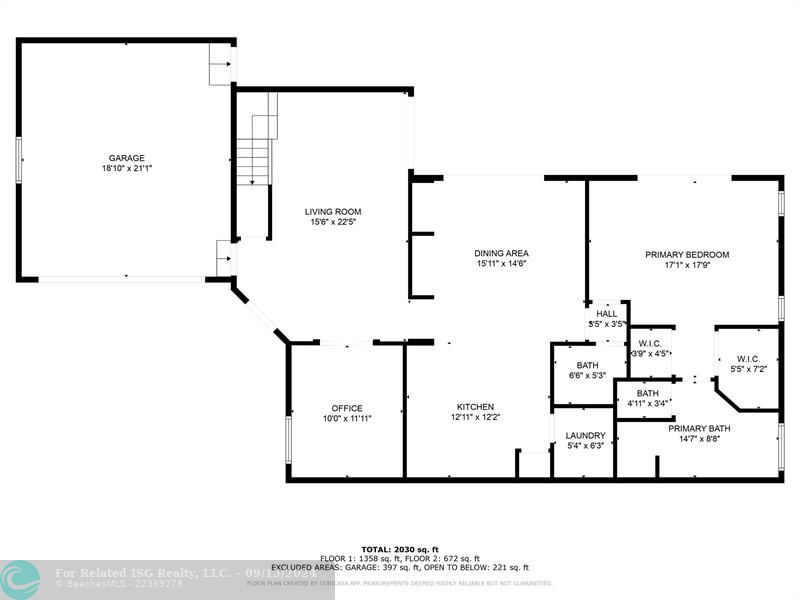 The measurements on this drawing are not accurate, but they provide a good idea of the property’s floor plan.