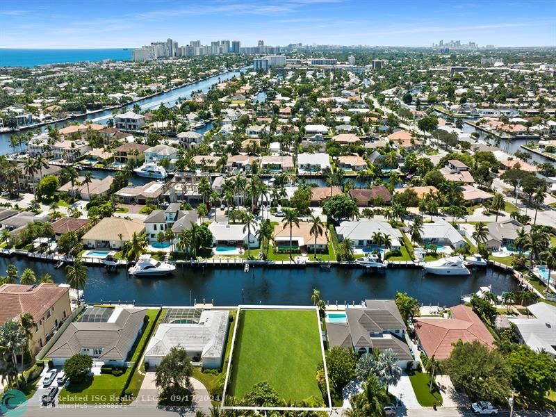 Aerial view looking south