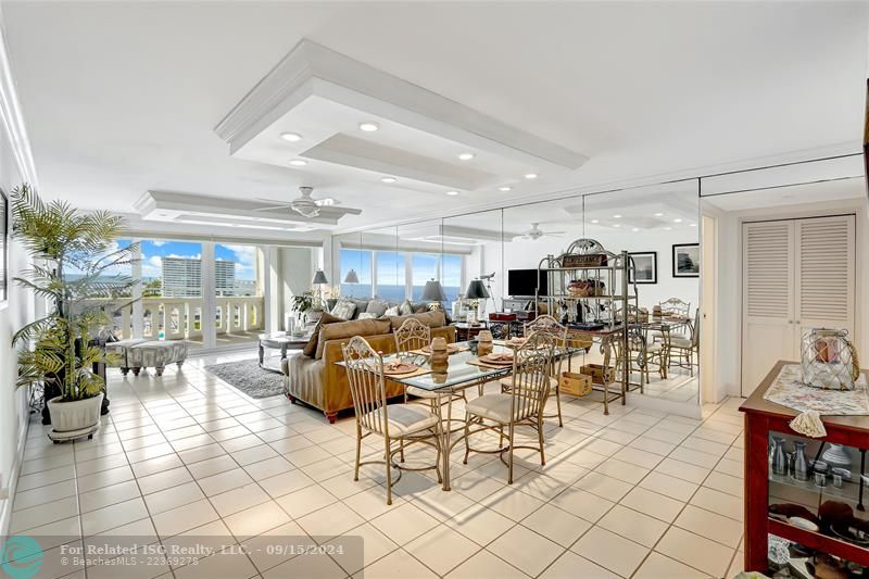 Spacious, Open Living Area, complete w/Impact Sliders Leading to Private Balcony.