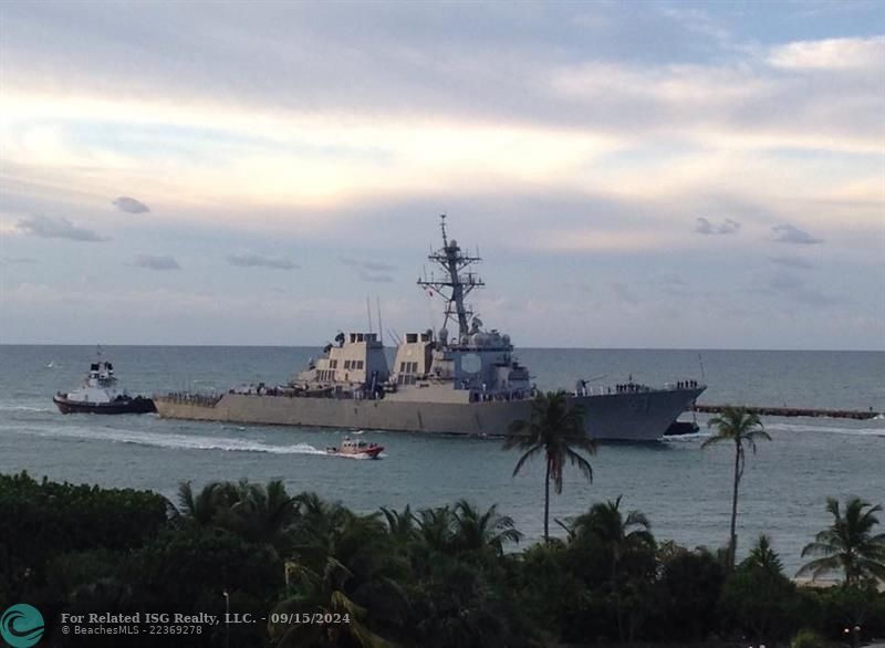 Occasional Navy Vessels Entering Port