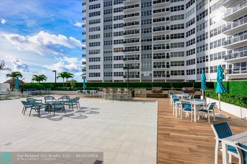 New pool deck and BBQ area