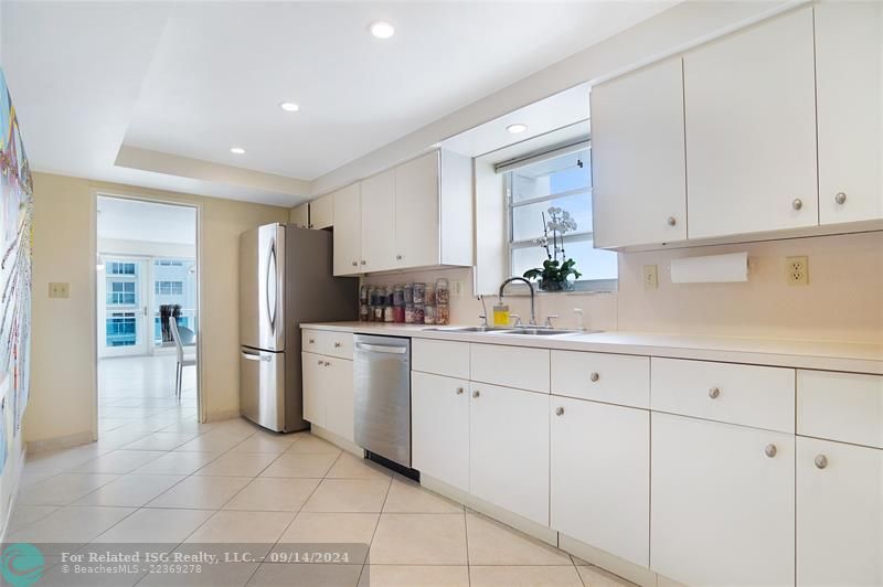 white kitchen with window