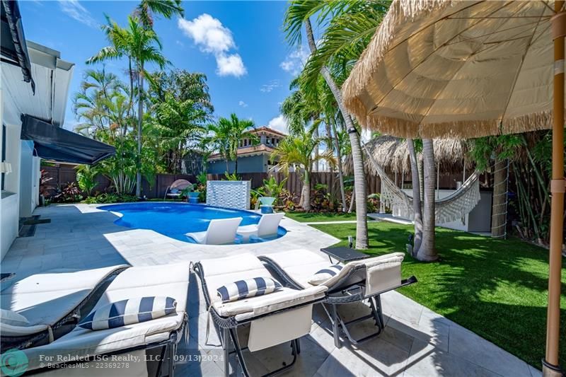 Pool lounging area