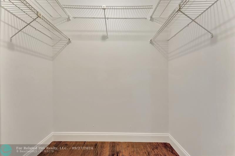 Large walk-in closet in the primary bedroom