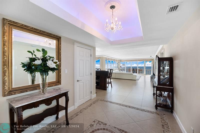 Dining room table and sideboard as pictured have been removed and replaced with a  modern dining table