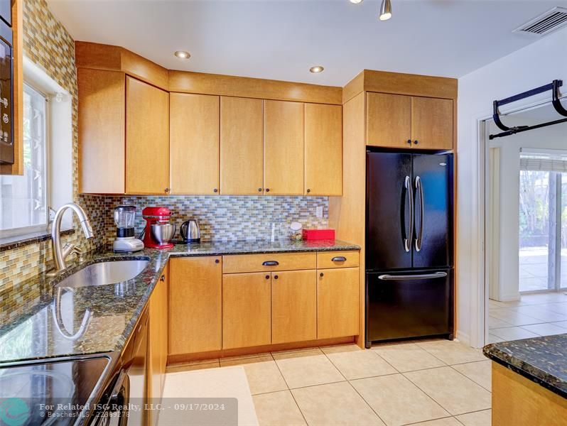 Ample counter space and cabinets.