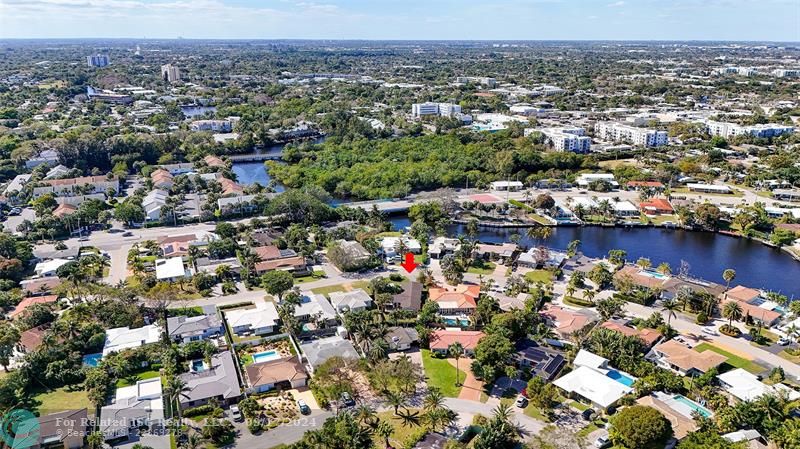 Arial view looking West.