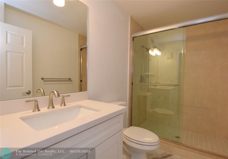 Master bath with spacious shower