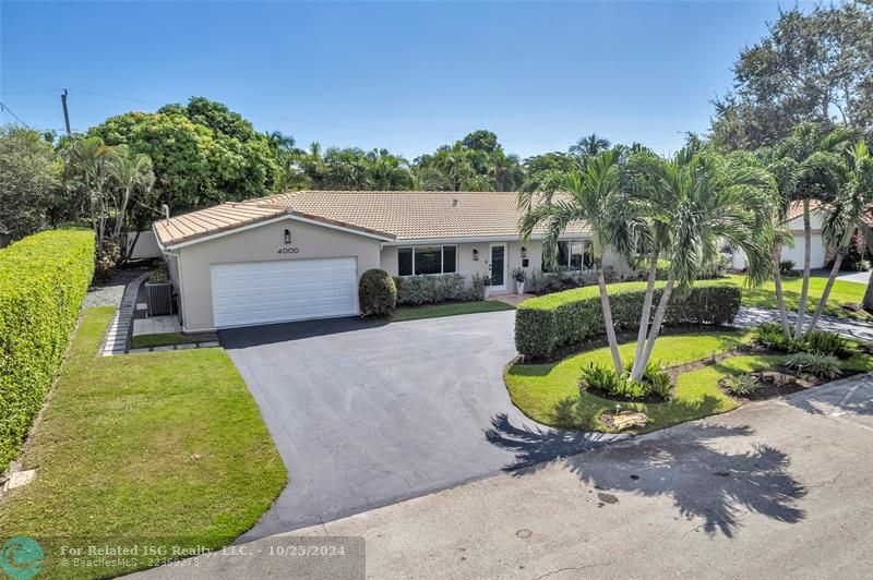 Blue skies all year long!  This home is well manicured from every angle!