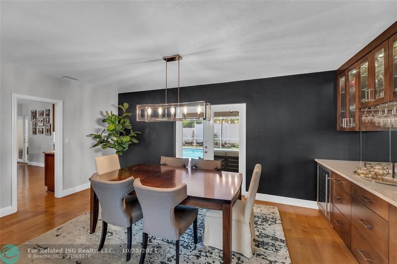 There's plenty of space in the formal dining area to expand the table for the Holidays.