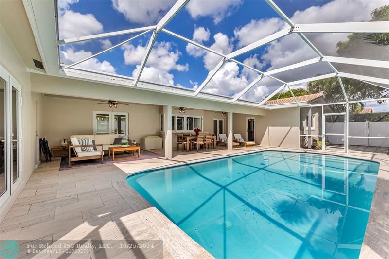 On the left are the French doors from that third bedroom. What a gorgeous day to swim a few laps!