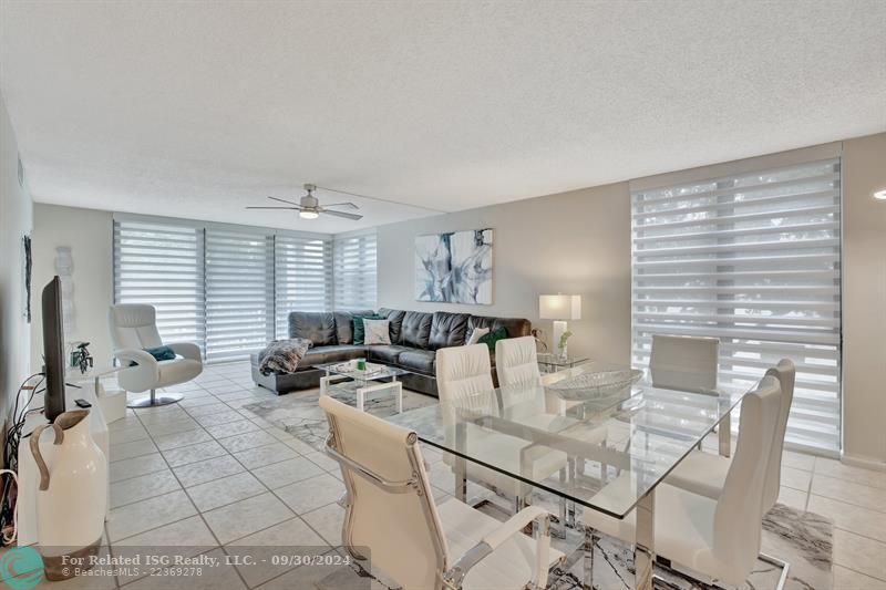 Open Plan Living Dining Area with blinds half closed RR1101-209 Â©MWPA2024