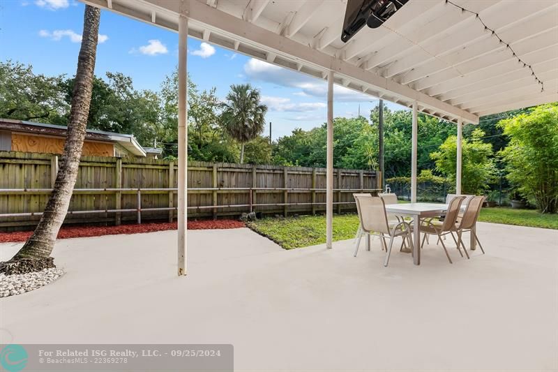 Covered patio back house