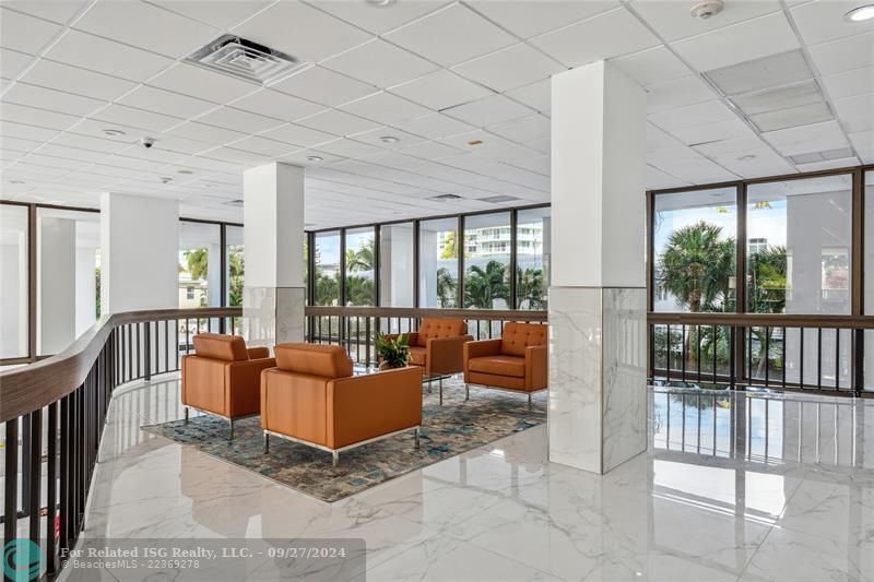 Well maintained and recently renovated lobby with secured elevator access.