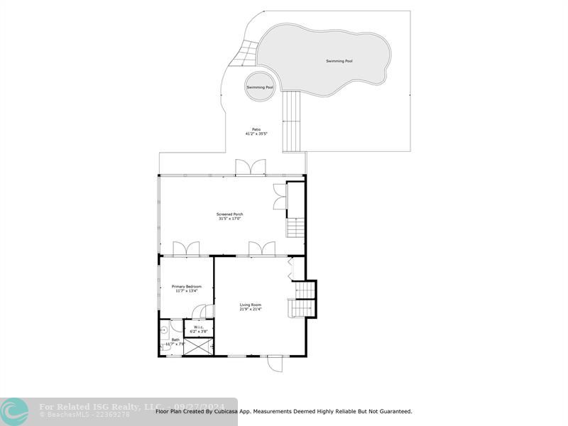 Main living level with Primary bedroom and bathroom.